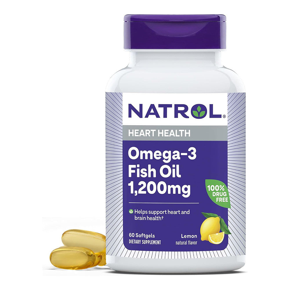 Natrol Omega 3 Fish Oil 1200Mg Softgels, Lemon - 60 Ea